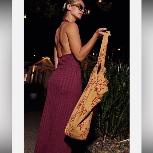 FREE PEOPLE ENDLESS SUMMER Sz S NYA MAXI DRESS IN WILD GARNETa - Picture 2 of 5